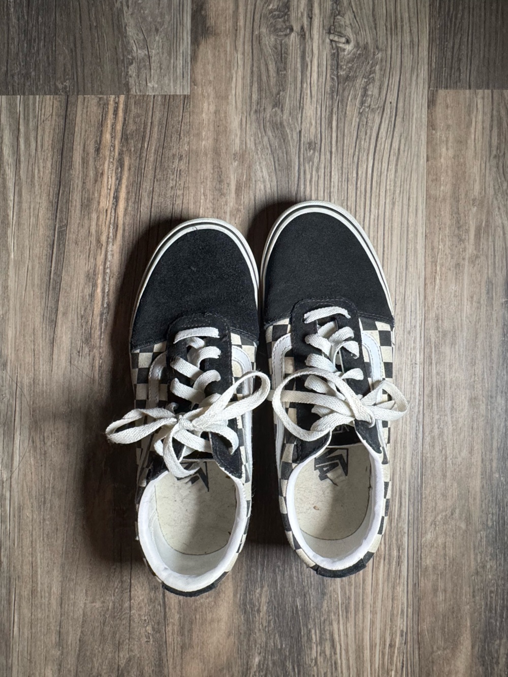 Vans Black & White Checkerboard Lace-Up Espadrilles